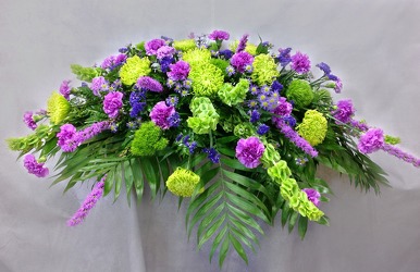 Purple Lavender And Green Casket Cover from Carl Johnsen Florist in Beaumont, TX