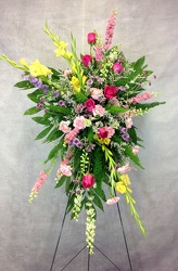 Colorful Standing Spray  from Carl Johnsen Florist in Beaumont, TX
