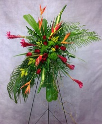 Exotic Tribute Standing Spray  from Carl Johnsen Florist in Beaumont, TX