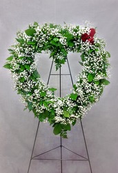 Baby's Breath Heart Wreath from Carl Johnsen Florist in Beaumont, TX