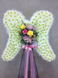 Angel Wings Standing Spray  from Carl Johnsen Florist in Beaumont, TX