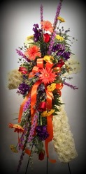 Bright Blooms Cross from Carl Johnsen Florist in Beaumont, TX