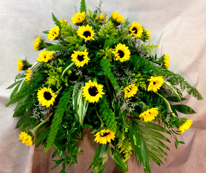 Sunflower Casket Cover from Carl Johnsen Florist in Beaumont, TX