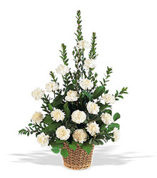 White Simplicity Basket from Carl Johnsen Florist in Beaumont, TX