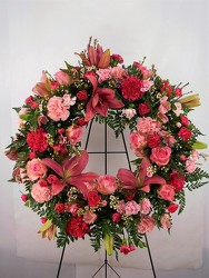 Precious Pink Wreath from Carl Johnsen Florist in Beaumont, TX