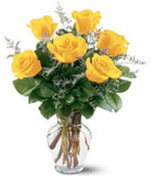 Half Dozen Yellow Roses from Carl Johnsen Florist in Beaumont, TX