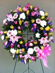 Bright Spring Wreath from Carl Johnsen Florist in Beaumont, TX