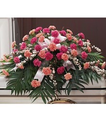 Two-Tone Pink Casket Spray  from Carl Johnsen Florist in Beaumont, TX