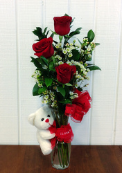Triple Valentine Rose Arrangement from Carl Johnsen Florist in Beaumont, TX