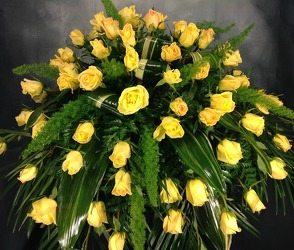 Elegant Yellow Rose Casket Cover  from Carl Johnsen Florist in Beaumont, TX