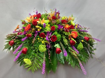 Vivid Sentiments Casket Cover from Carl Johnsen Florist in Beaumont, TX