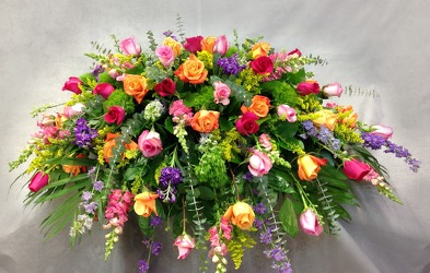 Song Of Summer Casket Spray  from Carl Johnsen Florist in Beaumont, TX