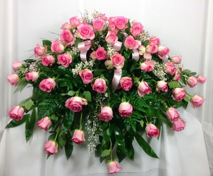 Lovely Pink Rose Casket Spray  from Carl Johnsen Florist in Beaumont, TX