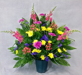 Pink And Yellow Altar Arrangement  from Carl Johnsen Florist in Beaumont, TX