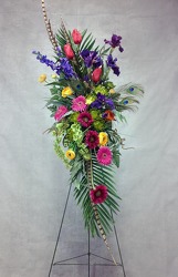 CJS442 Silk Easel Spray  from Carl Johnsen Florist in Beaumont, TX