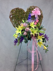 CJS454 Silk Moss Covered Heart from Carl Johnsen Florist in Beaumont, TX