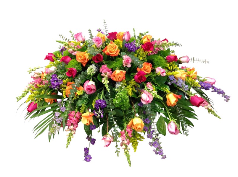 Song Of Summer Casket Spray  from Carl Johnsen Florist in Beaumont, TX