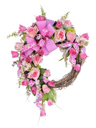 Spring Silk Door Wreath from Carl Johnsen Florist in Beaumont, TX