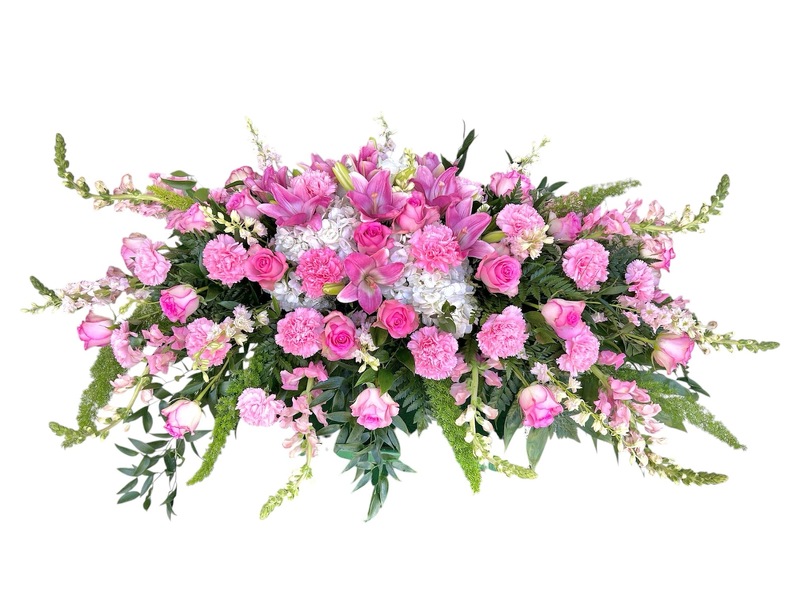 Pink Passion Casket Spray from Carl Johnsen Florist in Beaumont, TX