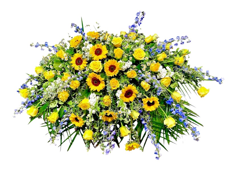 Sunny Expression Casket Spray from Carl Johnsen Florist in Beaumont, TX
