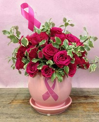 Pink Ribbon Arrangement from Carl Johnsen Florist in Beaumont, TX