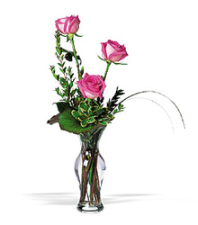 Three Pink Rose Budvase from Carl Johnsen Florist in Beaumont, TX