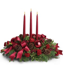 Christmas Carol Centerpiece from Carl Johnsen Florist in Beaumont, TX